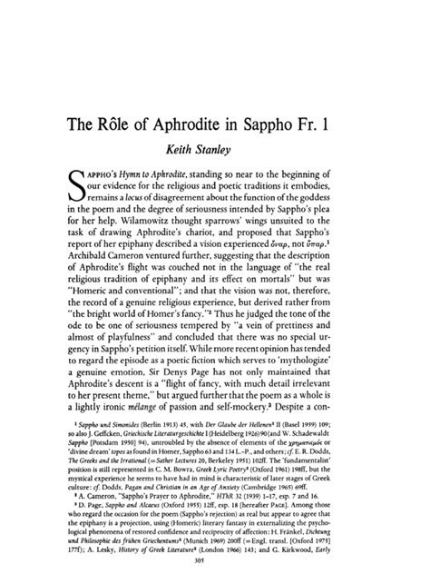 The Role of Aphrodite in Sappho Fr. 1 